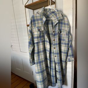 Long Plaid Fall Coat